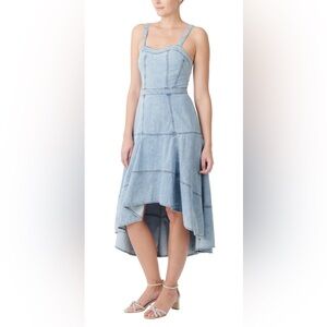 Badgley Mischka High Low Denim Sleeveless Dress Size 10 NWT